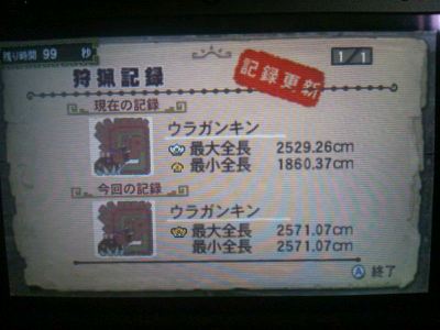 ウラガンキンの最大金冠 モンハン3gプレイ日記 全勲章を求めて大剣で攻略